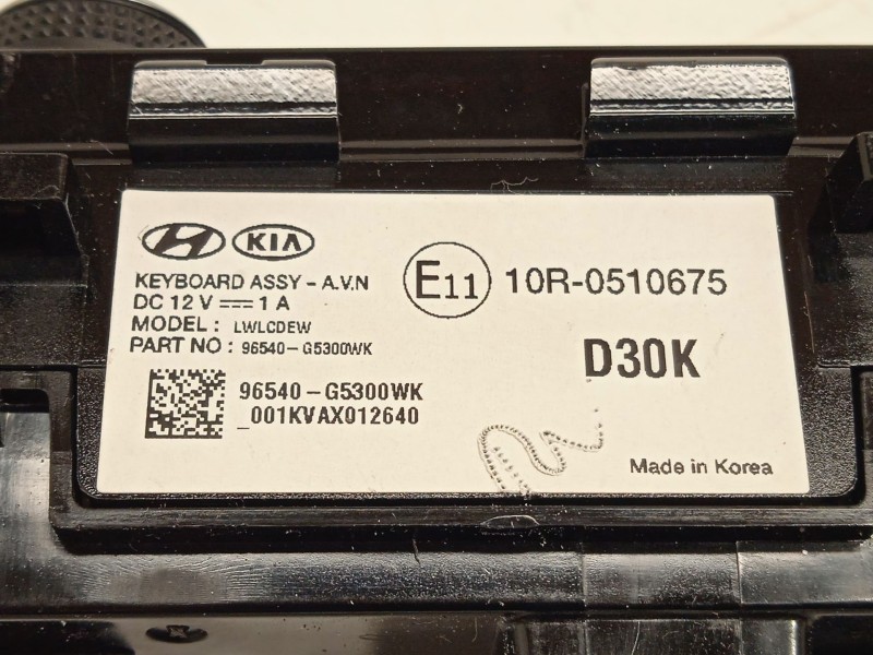 Recambio de mando multifuncion para kia niro referencia OEM IAM 96540G5300WK  