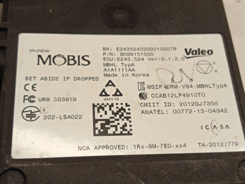 Recambio de modulo electronico para kia niro referencia OEM IAM G599151000  