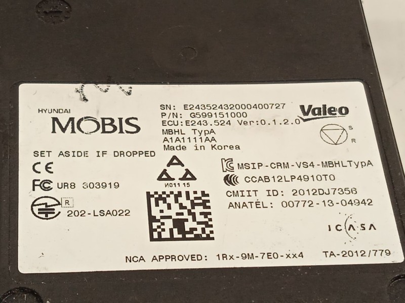 Recambio de modulo electronico para kia niro referencia OEM IAM G599151000  