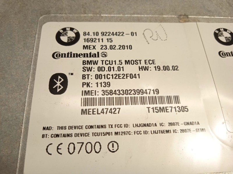 Recambio de modulo electronico para bmw x6 (e71, e72) xdrive 35 d referencia OEM IAM 84109224422  