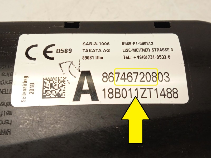 Recambio de airbag lateral derecho para bmw x6 (f16, f86) xdrive 30 d referencia OEM IAM 7467208 72127467208 