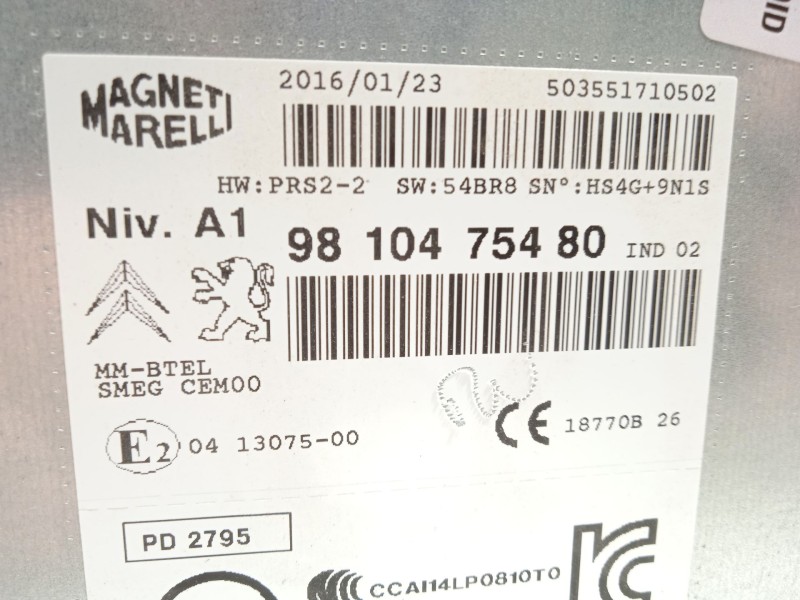 Recambio de sistema navegacion gps para citroën c4 cactus 1.2 thp 110 referencia OEM IAM 9810475480  