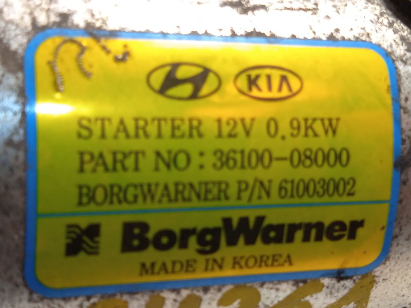 Recambio de motor arranque para kia xceed (cd) 1.5 t-gdi referencia OEM IAM 3610008000  61003002