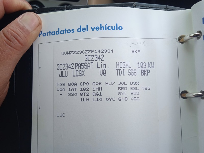 volkswagen passat b6 (3c2) del año 2007