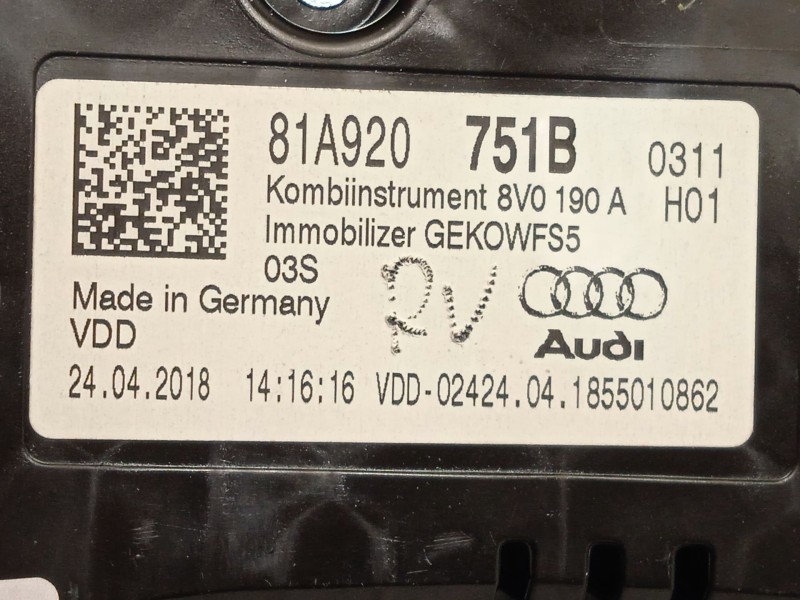 Recambio de cuadro instrumentos para audi q2 (gab) 1.6 tdi referencia OEM IAM 81A920751B  