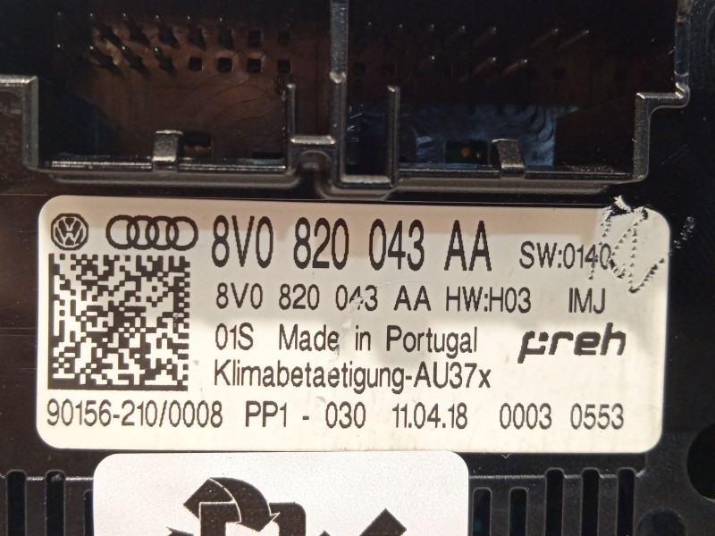 Recambio de mando climatizador para audi q2 (gab) 1.6 tdi referencia OEM IAM 8V0820043AA 8V0820043AIMJ 
