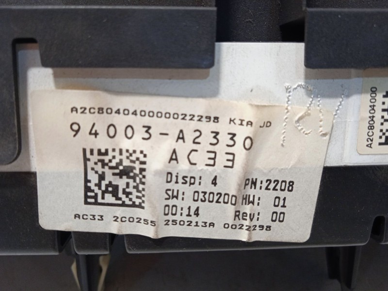 Recambio de cuadro instrumentos para kia cee´d (jd) 1.6 crdi 110 referencia OEM IAM 94003A2330  