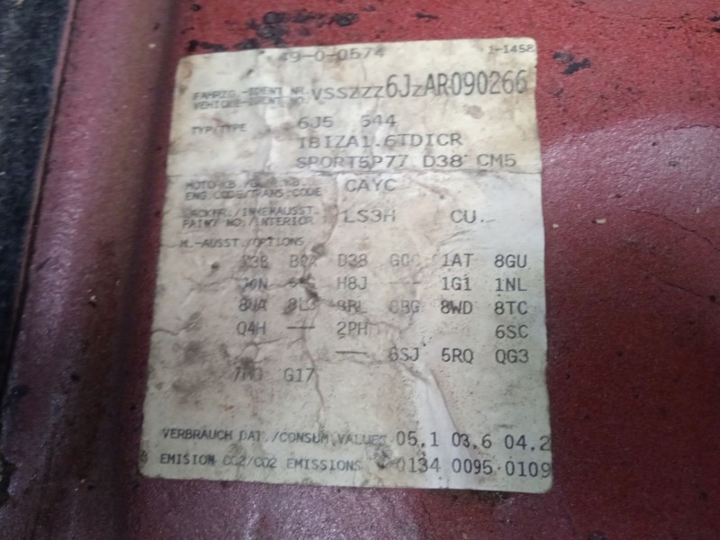 seat ibiza iv (6j5, 6p1) del año 2009