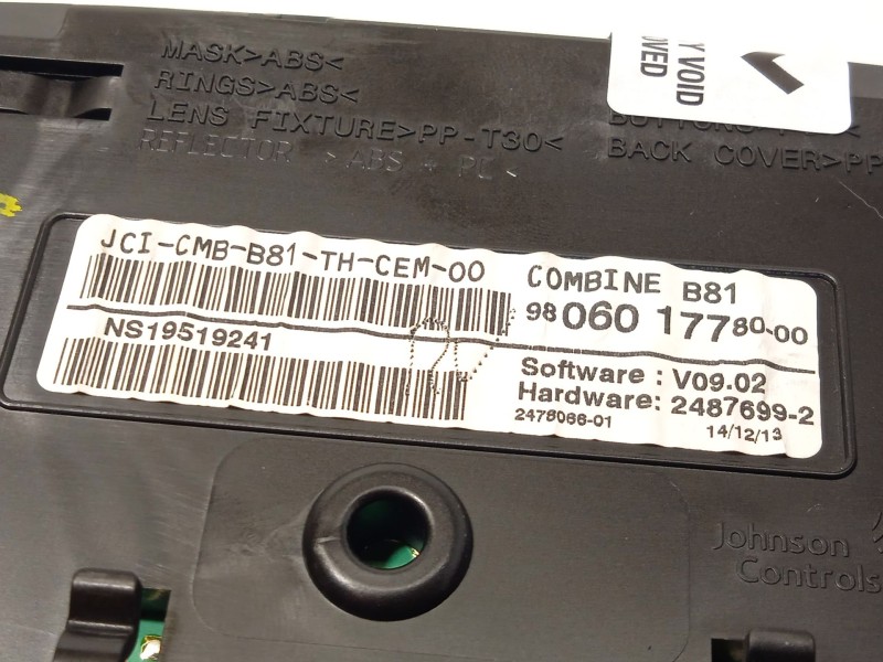 Recambio de cuadro instrumentos para citroën ds5 1.6 hdi 115 referencia OEM IAM 9806017780 9803176080 