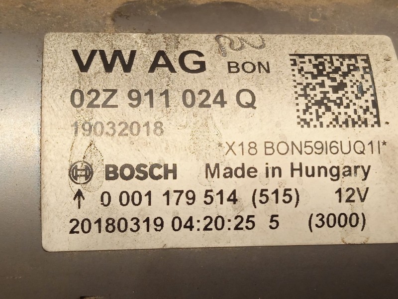 Recambio de motor arranque para seat ateca (kh7, khp) 1.4 tsi referencia OEM IAM 02Z911024Q  0001 179514