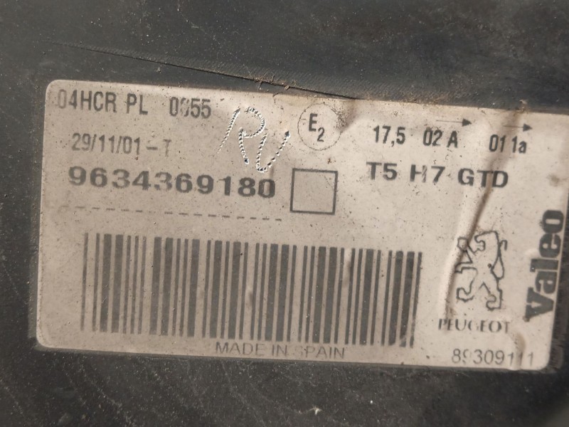 Recambio de faro izquierdo para peugeot 307 (3a/c) 1.6 16v referencia OEM IAM 9634369180  
