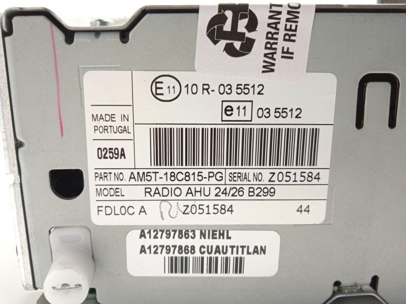 Recambio de sistema audio / radio cd para ford fiesta vi (cb1, ccn) 1.25 referencia OEM IAM AM5T18C815PG 2024533 