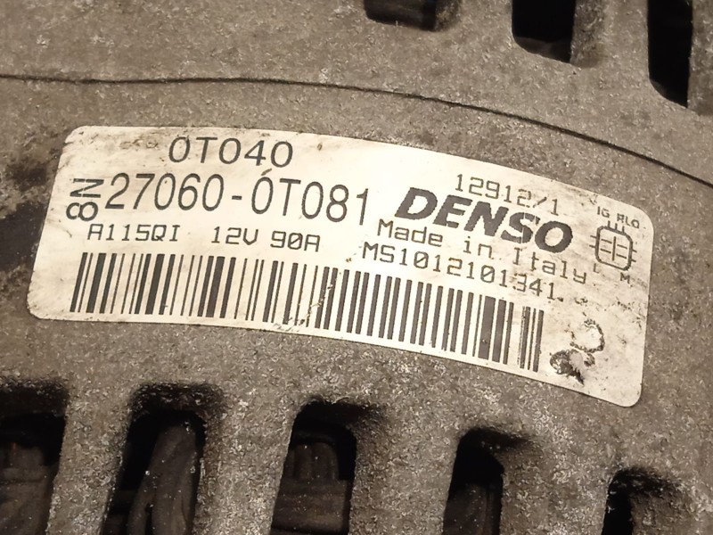 Recambio de alternador para toyota auris (_e15_) 1.6 (zre151_) referencia OEM IAM 270600T081  MS1012101341