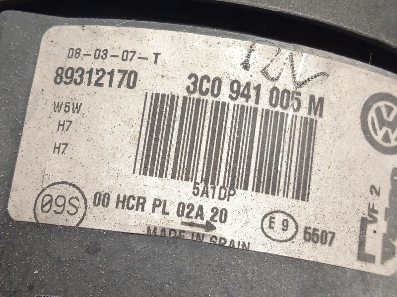 Recambio de faro izquierdo para volkswagen passat b6 (3c2) 2.0 tdi 16v referencia OEM IAM 3C0941005M  89312170