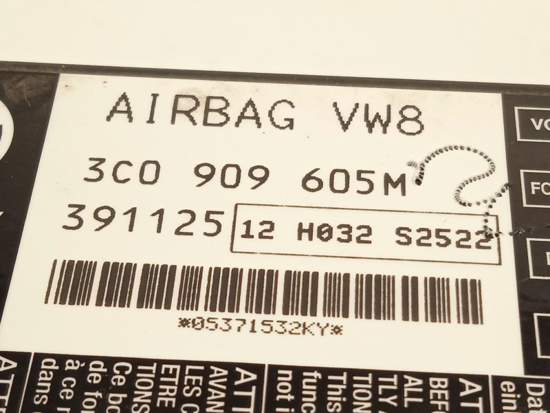 Recambio de centralita airbag para volkswagen passat b6 (3c2) 2.0 tdi 16v referencia OEM IAM 3C0909605M 3C0909605M00B 