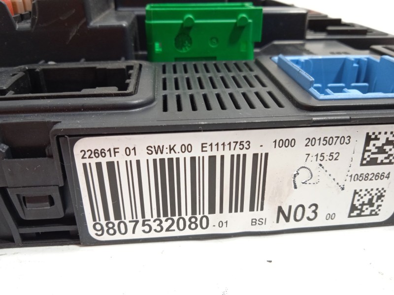 Recambio de caja reles / fusibles para peugeot 2008 i (cu_) 1.2 thp 110 / puretech 110 referencia OEM IAM 9807532080 1611785780 