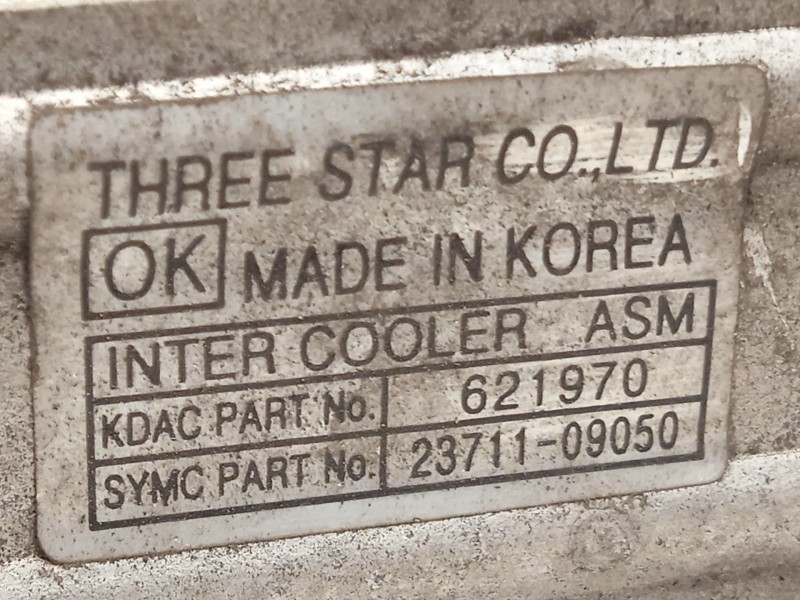 Recambio de intercooler para ssangyong actyon i 2.0 xdi referencia OEM IAM 2371109050  