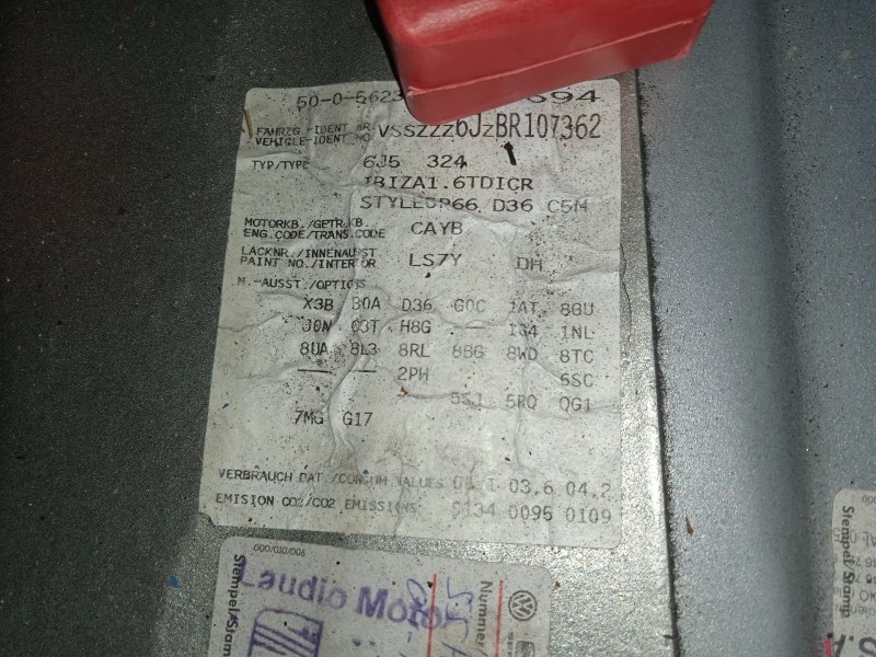 seat ibiza iv sc (6j1, 6p5) del año 2011