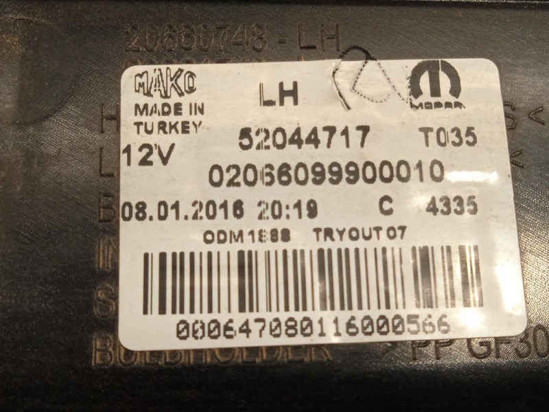 Recambio de piloto trasero izquierdo para fiat doblo cargo (263_) 1.3 d multijet referencia OEM IAM 52044717  