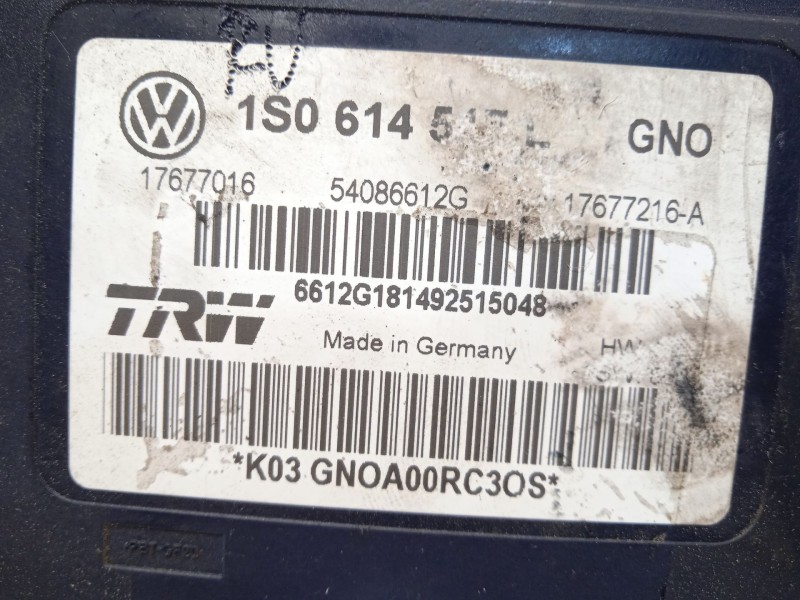 Recambio de abs para skoda rapid (nh3, nk3, nk6) 1.6 tdi referencia OEM IAM 1S0614517L 17677016 54086612G
