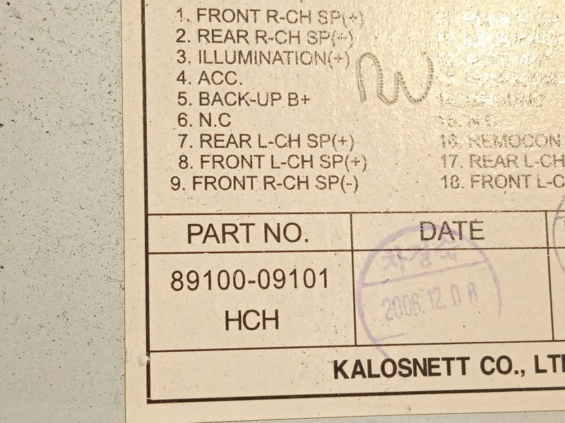 Recambio de sistema audio / radio cd para ssangyong actyon i 2.0 xdi referencia OEM IAM 8910009101 8910009101HBH 