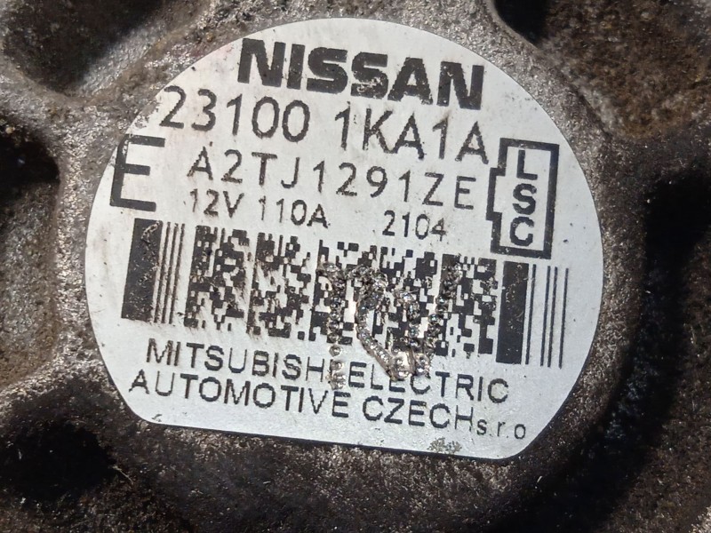 Recambio de alternador para nissan juke (f15) 1.6 referencia OEM IAM 231001KA1A  A2TJ1291ZE