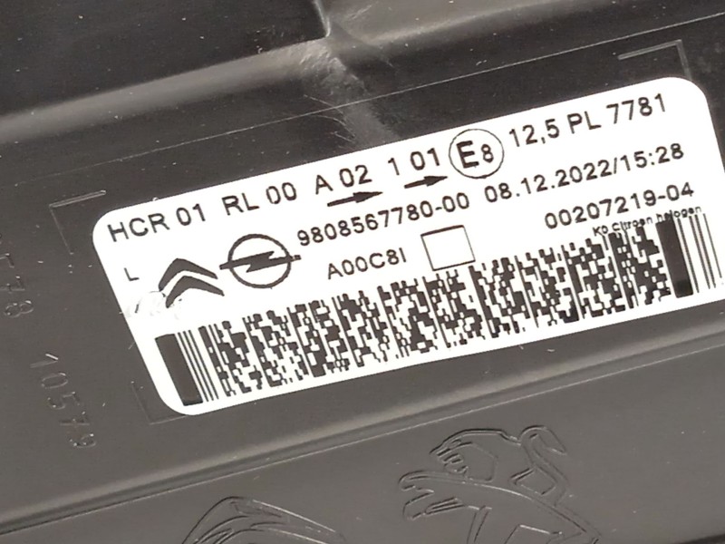 Recambio de faro izquierdo para citroën spacetourer autobús (v_) 1.6 bluehdi 115 referencia OEM IAM 9808567780  
