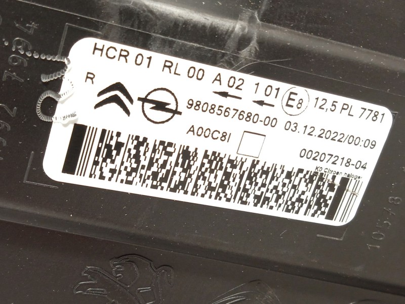 Recambio de faro derecho para citroën spacetourer autobús (v_) 1.6 bluehdi 115 referencia OEM IAM 9808567680  
