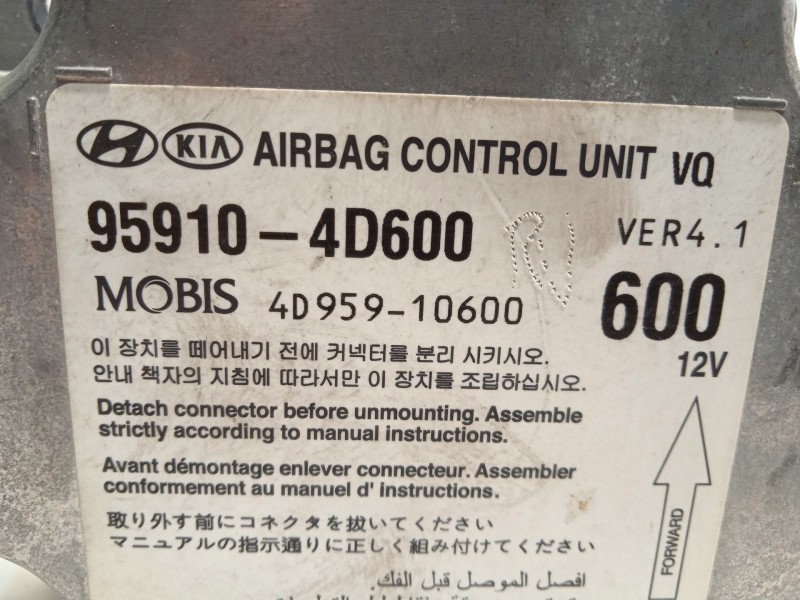 Recambio de centralita airbag para kia carnival / grand carnival iii (vq) 2.9 crdi referencia OEM IAM 959104D600  