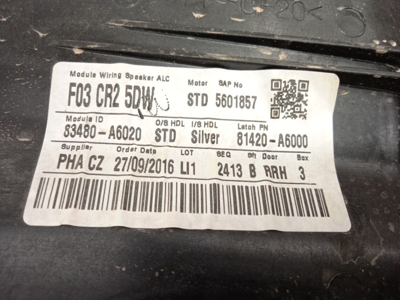 Recambio de elevalunas trasero derecho para hyundai i30 (gd) 1.4 referencia OEM IAM 83480A6020 83460A5000 