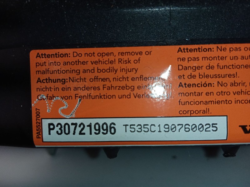 Recambio de airbag delantero izquierdo para volvo s80 ii (124) d5 referencia OEM IAM P30721996 30721996 