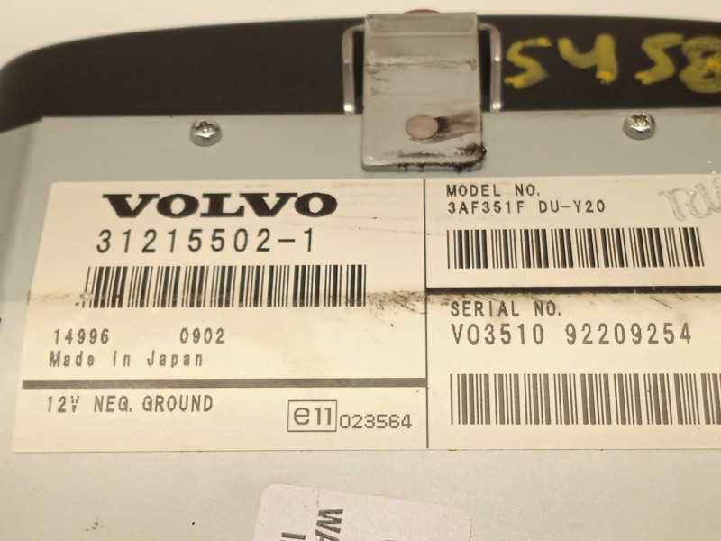 Recambio de pantalla multifuncion para volvo s80 ii (124) d5 referencia OEM IAM 31215502  3AF351F