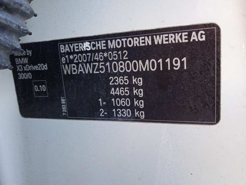 bmw x3 (f25) del año 2014