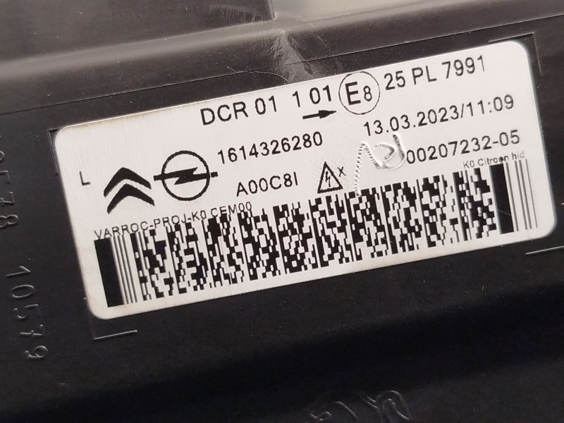 Recambio de faro izquierdo para citroën spacetourer autobús (v_) 1.6 bluehdi 95 referencia OEM IAM 1614326280  