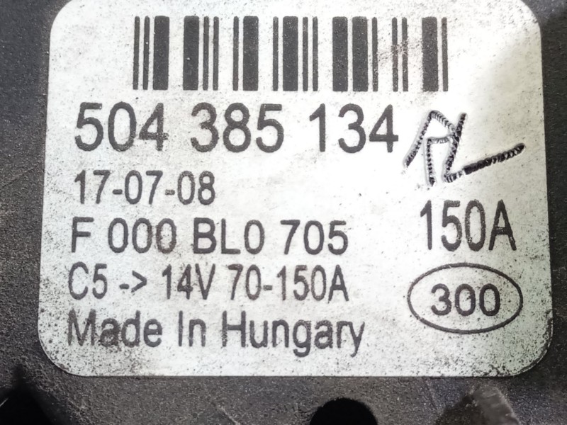 Recambio de alternador para fiat ducato furgoneta (250_) 130 multijet 2,3 d referencia OEM IAM 504385134  F000BL0705