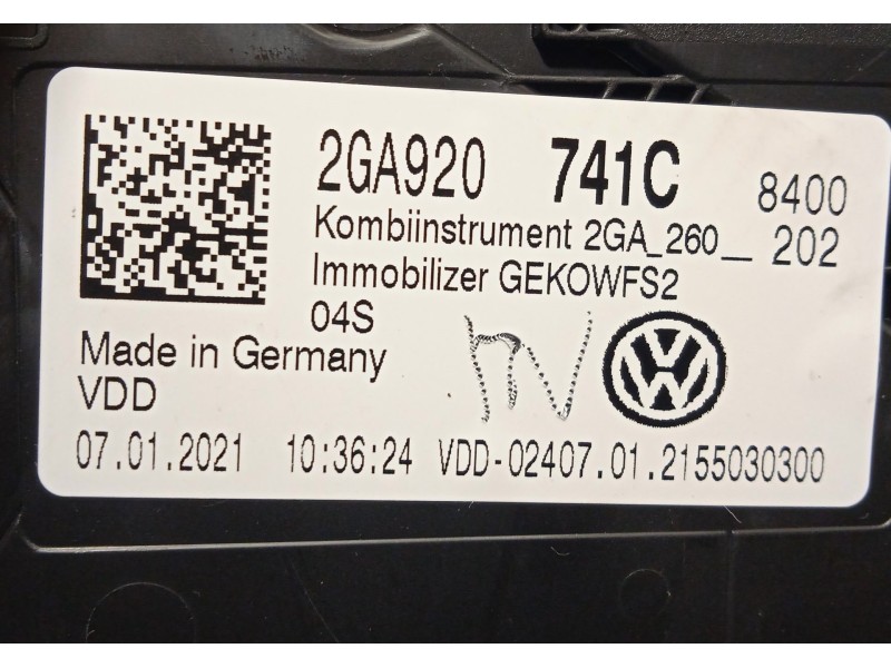 Recambio de cuadro instrumentos para volkswagen t-roc (a11, d11) 2.0 tdi referencia OEM IAM 2GA920741C  