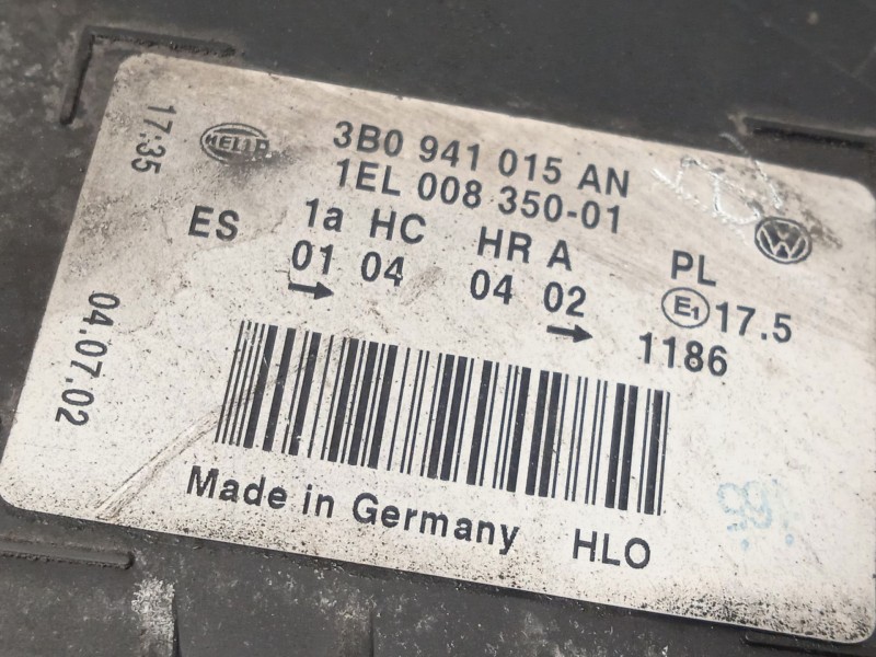 Recambio de faro izquierdo para volkswagen passat b5.5 (3b3) 1.9 tdi referencia OEM IAM 3B0941015AN  1EL00835001