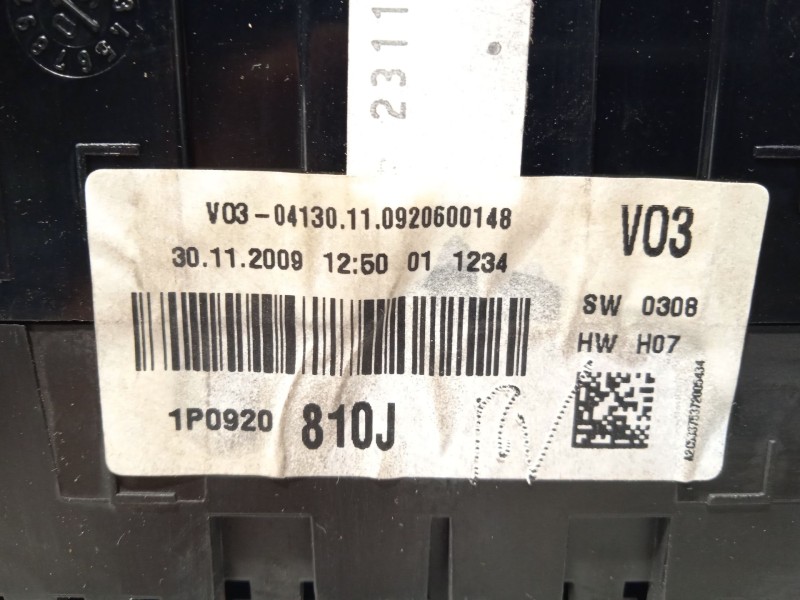 Recambio de cuadro instrumentos para seat altea (5p1) 1.6 tdi referencia OEM IAM 1P0920810J  