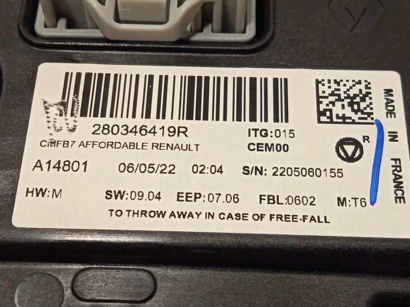 Recambio de pantalla multifuncion para renault captur ii (hf_) tce 90 (hfm6) referencia OEM IAM 280346419R  