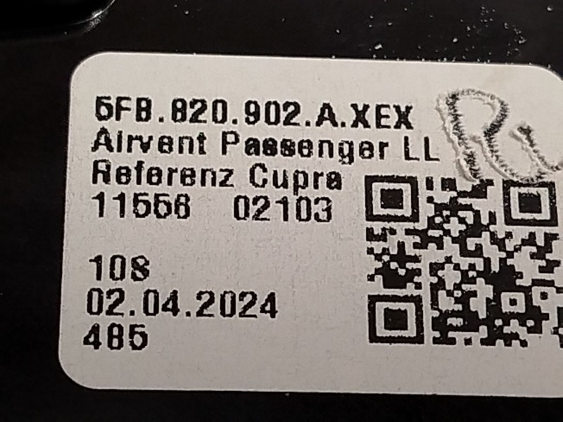 Recambio de aireador para cupra leon (kl1, ku1, kug) 1.5 etsi referencia OEM IAM 5FB820902A 5FB820902AXEX 