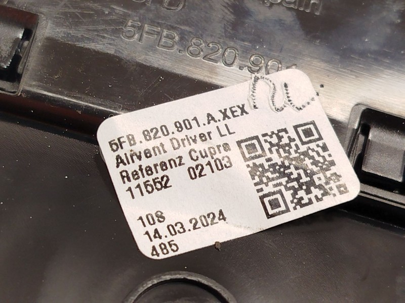 Recambio de aireador para cupra leon (kl1, ku1, kug) 1.5 etsi referencia OEM IAM 5FB820901A 5FB820901AXEX 