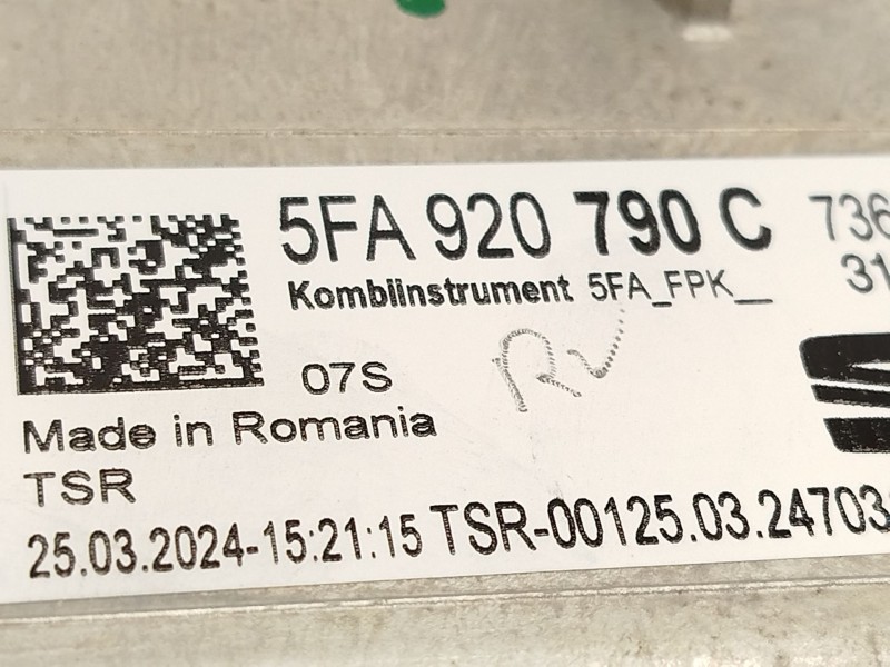 Recambio de cuadro instrumentos para cupra leon (kl1, ku1, kug) 1.5 etsi referencia OEM IAM 5FA920790C  