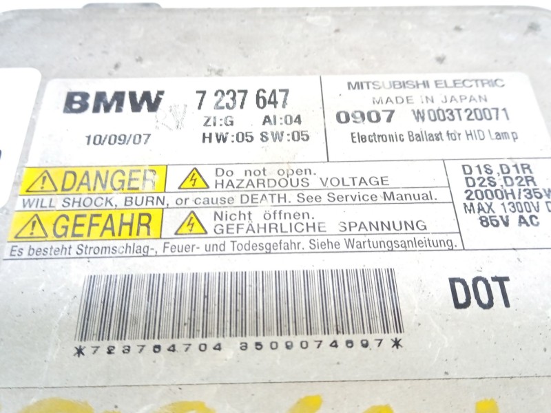 Recambio de centralita faros xenon para bmw 3 touring (e91) 318 d referencia OEM IAM 7237647 63117237647 W003T20071