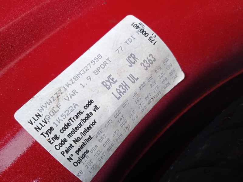 volkswagen golf v variant (1k5) del año 2008