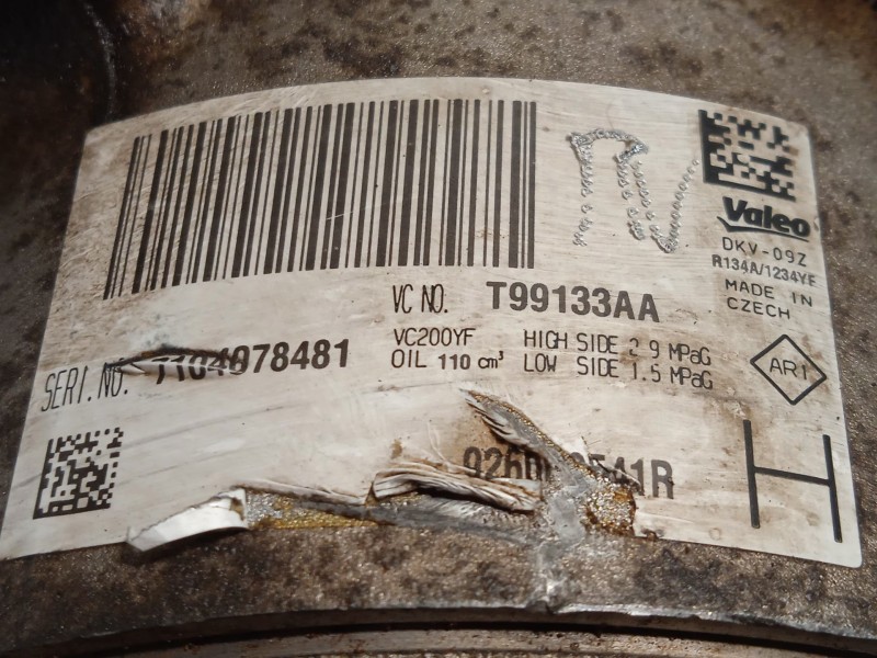 Recambio de compresor aire acondicionado para dacia sandero ii tce 90 (b8m1, b8ma) referencia OEM IAM 926003541R  T99133AA