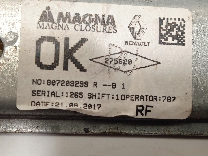 Recambio de elevalunas delantero derecho para dacia sandero ii tce 90 (b8m1, b8ma) referencia OEM IAM 807209299R  