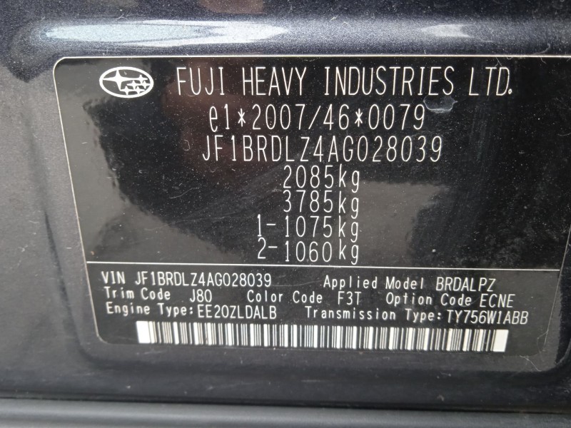 subaru legacy v (bm) del año 2010