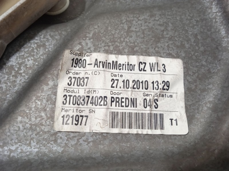Recambio de elevalunas delantero derecho para skoda suberb (3t4) ambition referencia OEM IAM 3T0837402B 8K0959802A 