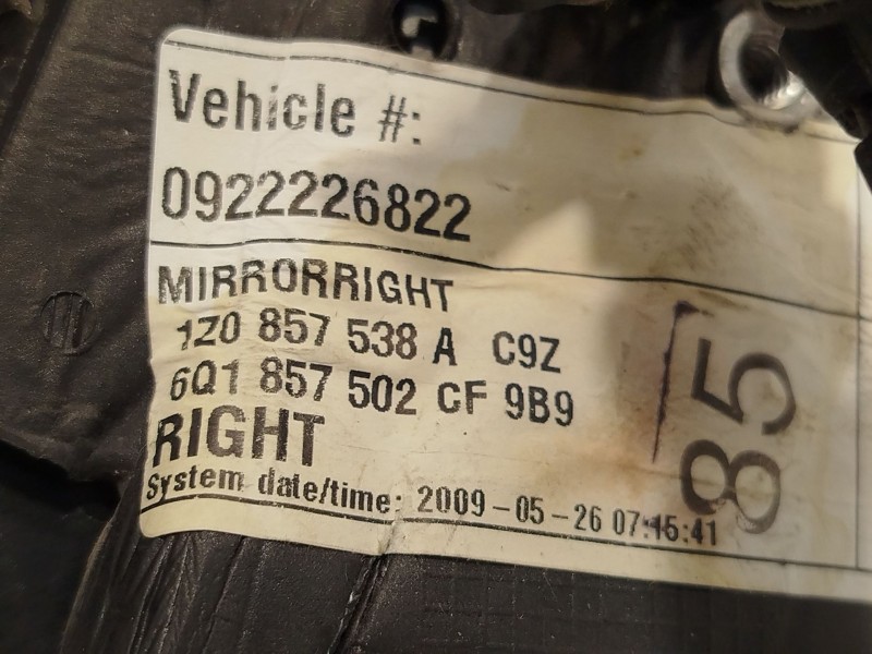 Recambio de retrovisor derecho para volkswagen polo iv (9n_, 9a_) 1.2 referencia OEM IAM 6Q1857502CF 6Q1857502CF9B9 