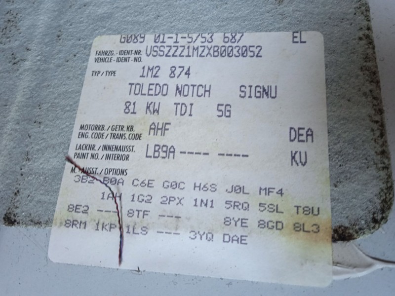 seat toledo ii (1m2) del año 1999